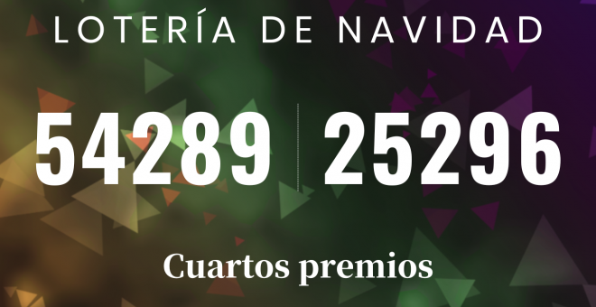 54289 y 25296, los cuartos premios de la Lotería de Navidad 2022