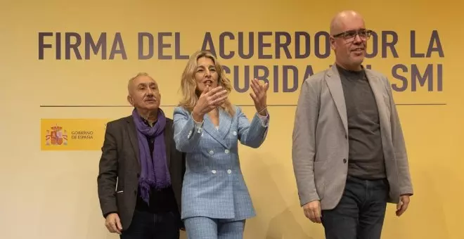 Díaz y los sindicatos sellan la subida del SMI: "Es la medida feminista más potente"