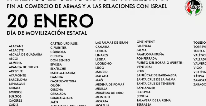 Estas son todas las manifestaciones convocadas este sábado para exigir al Gobierno medidas contra Israel