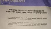 El PP reparte panfletos en los buzones de los extremeños para limpiar la imagen de Monago