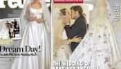 Los hijos de Jolie y Pitt decoran el vestido de novia con sus dibujos