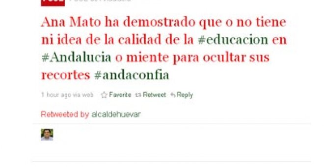 "Ana Mato o no tiene ni idea sobre la educación andaluza o miente"