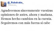 Rubalcaba recicla su cuenta en Twitter tras la campaña electoral
