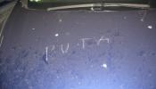 "Puta" en el coche de Pilar Manjón