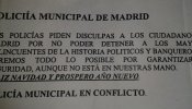 Policías de Madrid piden disculpas por "no poder detener a políticos y banqueros"