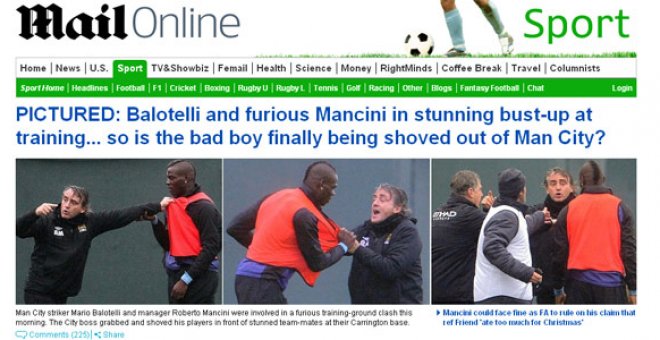 Pelea entre Balotelli y Mancini