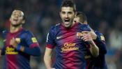 Villa se reivindica en otro paseo del Barça