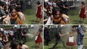 La mujer de rojo, símbolo de la protesta de las mujeres en Estambul