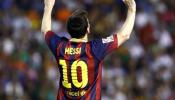 'Hat trick' de Messi en Mestalla