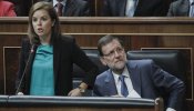 La vicepresidenta hace oídos sordos a la acusación de que Rajoy mintió