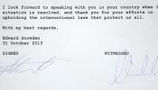 Snowden se ofrece en una carta a Merkel a colaborar para denunciar el espionaje masivo de EEUU
