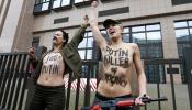 Activistas de Femen son detenidas en Bruselas durante la visita de Putin