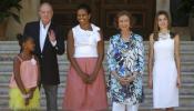 Los reyes reciben a Michelle Obama en el Palacio de Marivent