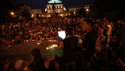 Cirios laicos en la Plaza de Oriente