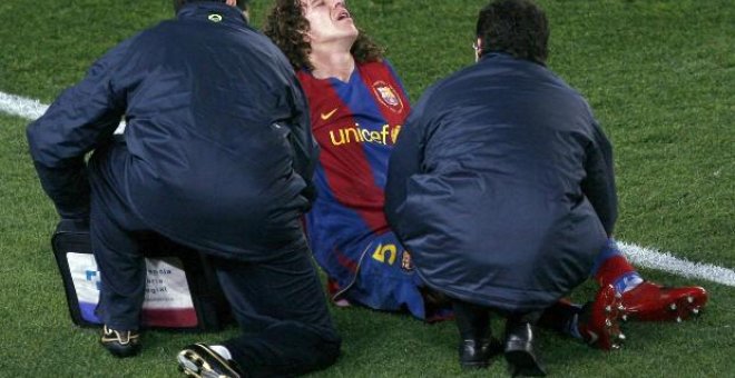 Puyol estará una semana de reposo por una contusión en la rodilla derecha