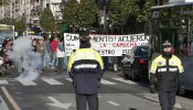 Mineros de La Camocha cortan el trafico en Gijón y Muros del Nalón