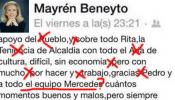 Mayrén Beneyto se despide, con un texto lleno de faltas, del "aria" de Cultura en Valencia