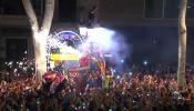 Unos 10.000 'culés' celebran en Canaletas el título de Copa