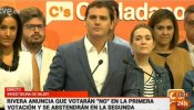 Rivera anuncia que votarán "no" en la primera votación de la investidura de Rajoy y se abstendrán en la segunda