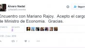 Moncloa denuncia a 'Twitter' el robo de identidad de Álvaro Nadal