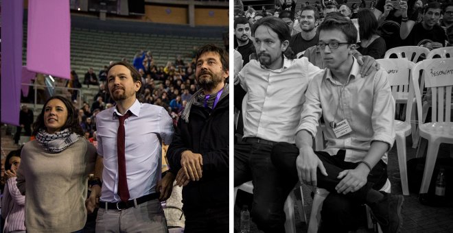 Las diferencias entre las dos asambleas de Vistalegre, en diez fotos