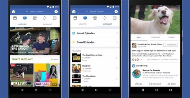 Facebook extiende su servicio de vídeo 'Watch' a todo el mundo, pero el programa para monetizarlo llega sólo a cinco países