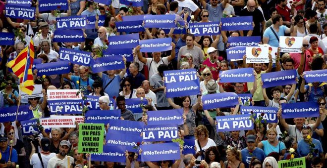 Crit ciutadà a Barcelona contra el terrorisme i les polítiques bel·licistes