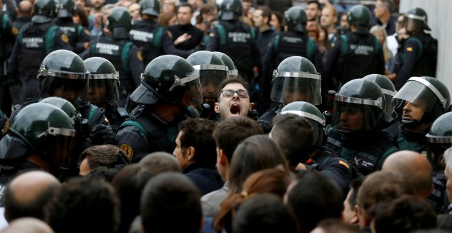 Els primers denunciants de la violència policial de l'1-O a Girona, indignats per les preguntes de jutge i fiscal