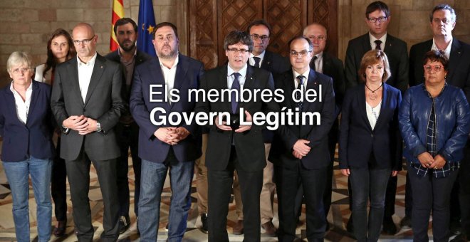 Borran a Santi Vila de la fotografía de los "miembros del Govern legítimo" pero olvidan quitar sus piernas