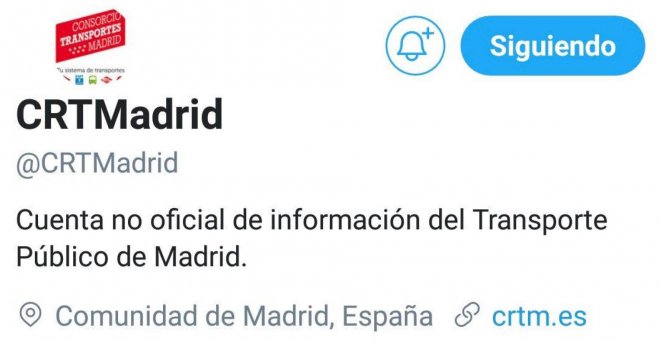 Un juzgado investiga la suplantación del Consorcio de Transportes en Twitter