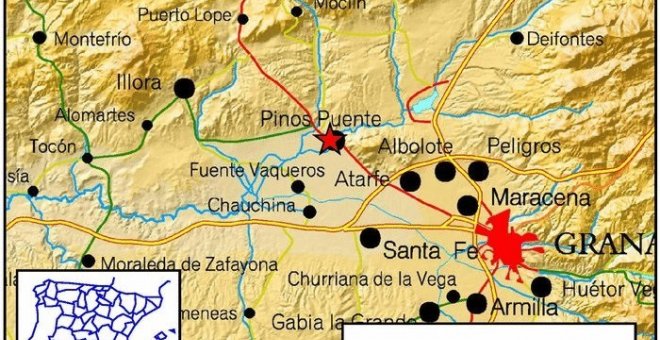 Una decena de pequeños terremotos sacuden la provincia de Granada