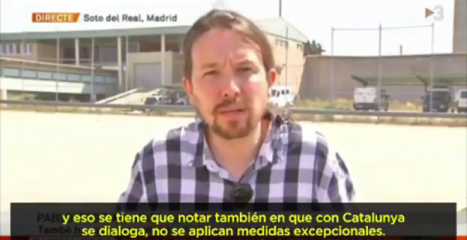Pablo Iglesias visita a Jordi Cuixart en la cárcel de Soto del Real
