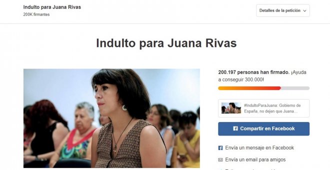 La petición para que se indulte a Juana Rivas supera las 200.000 firmas en dos días