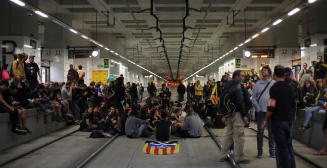 Once detenidos en Girona por la ocupación de las vías del AVE en el aniversario del 1-O