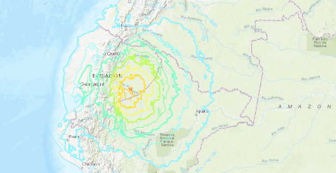 Registrado un terremoto de magnitud 7,5 en la zona este de Ecuador
