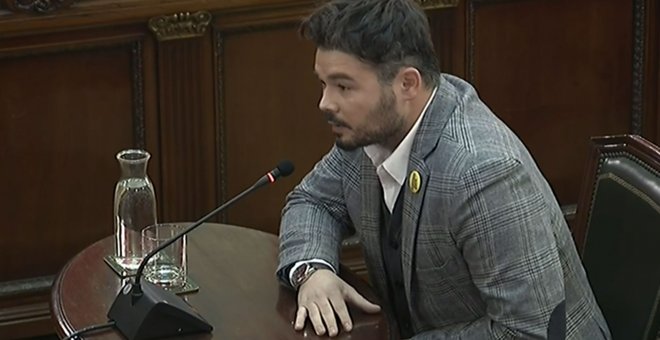 Rufián a Vox, en el juicio al 'procés': "Me parece una vergüenza que estén aquí"