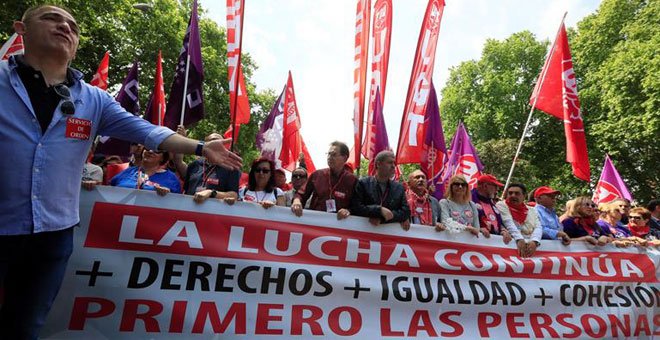 Las manifestaciones del Primero de Mayo piden que se forme un Gobierno de izquierda