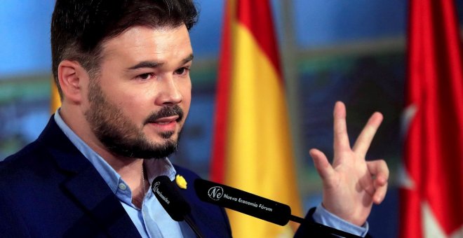 Rufián defiende la mesa de diálogo frente al acto de Puigdemont en Perpiñán: "El reto es que te aplaudan en Cornellá"