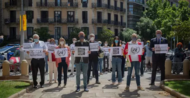 L'independentisme es manifesta i acusa el Govern espanyol d'ignorar l'informe de l'ONU sobre l'alliberament dels presos
