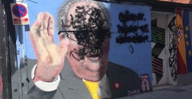 Boicotean el grafiti del rey Juan Carlos en Valencia