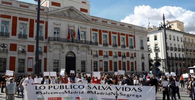 Varias manifestaciones por todo Madrid rechazan las medidas de Ayuso y piden su dimisión