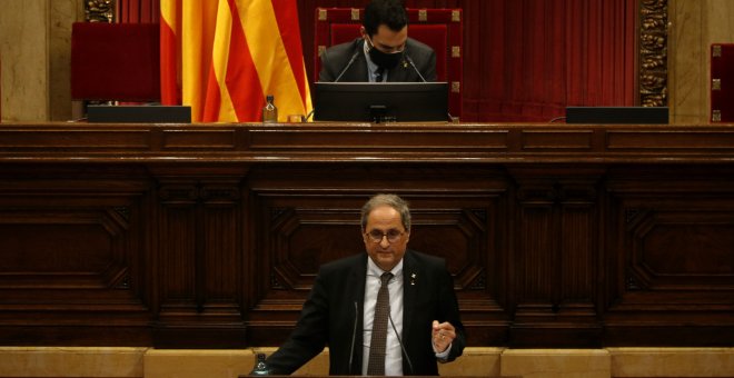 Torra torna al Parlament carregant contra l'Estat: "O monarquia espanyola o República catalana"