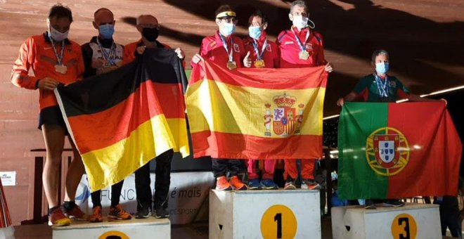 Tres medallas por equipos logradas por Fernando Borrajo en el Campeonato de Europa Máster en Ruta