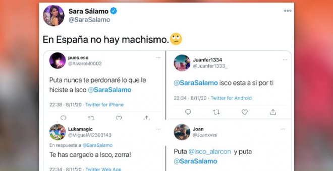 "En España no hay machismo": el irónico tuit de Sara Sálamo tras recibir insultos en las redes acusándola del rendimiento de Isco
