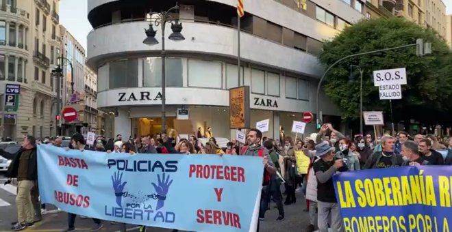 Sancionados 90 asistentes a la marcha de policías negacionistas en València