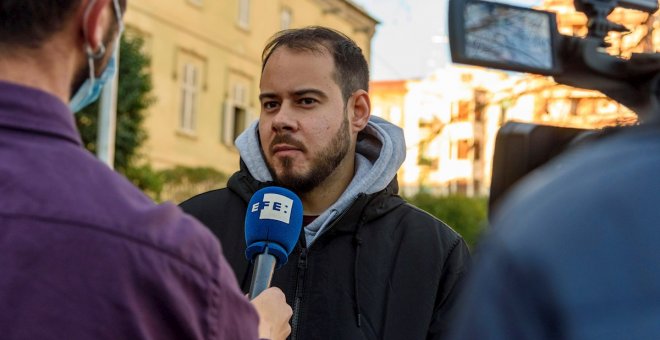 Un grup de suport a Pablo Hasél es tanca amb el raper a la Universitat de Lleida per evitar el seu ingrés a presó