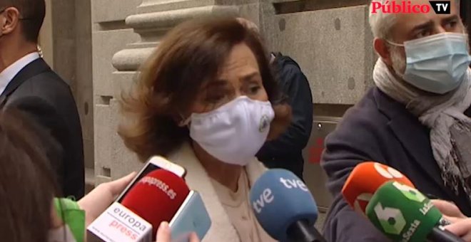 Carmen Calvo justifica la prohibición de las manifestaciones del 8M en Madrid