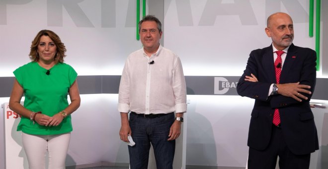 Susana Díaz reivindica la "voz propia" del PSOE de Andalucía y Juan Espadas defiende la "necesidad de un cambio"