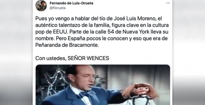 El hilo sobre el tío de José Luis Moreno que triunfó como ventrílocuo en EEUU y es un icono pop con una calle en Nueva York