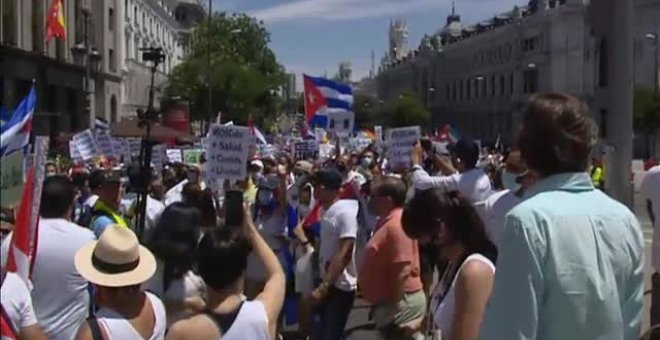 La disidencia cubana se manifiesta en Madrid para pedir el fin del castrismo en Cuba